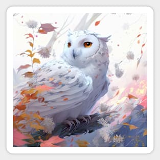 Owl Bird Portrait Animal Painting Wildlife Outdoors Adventure Magnet